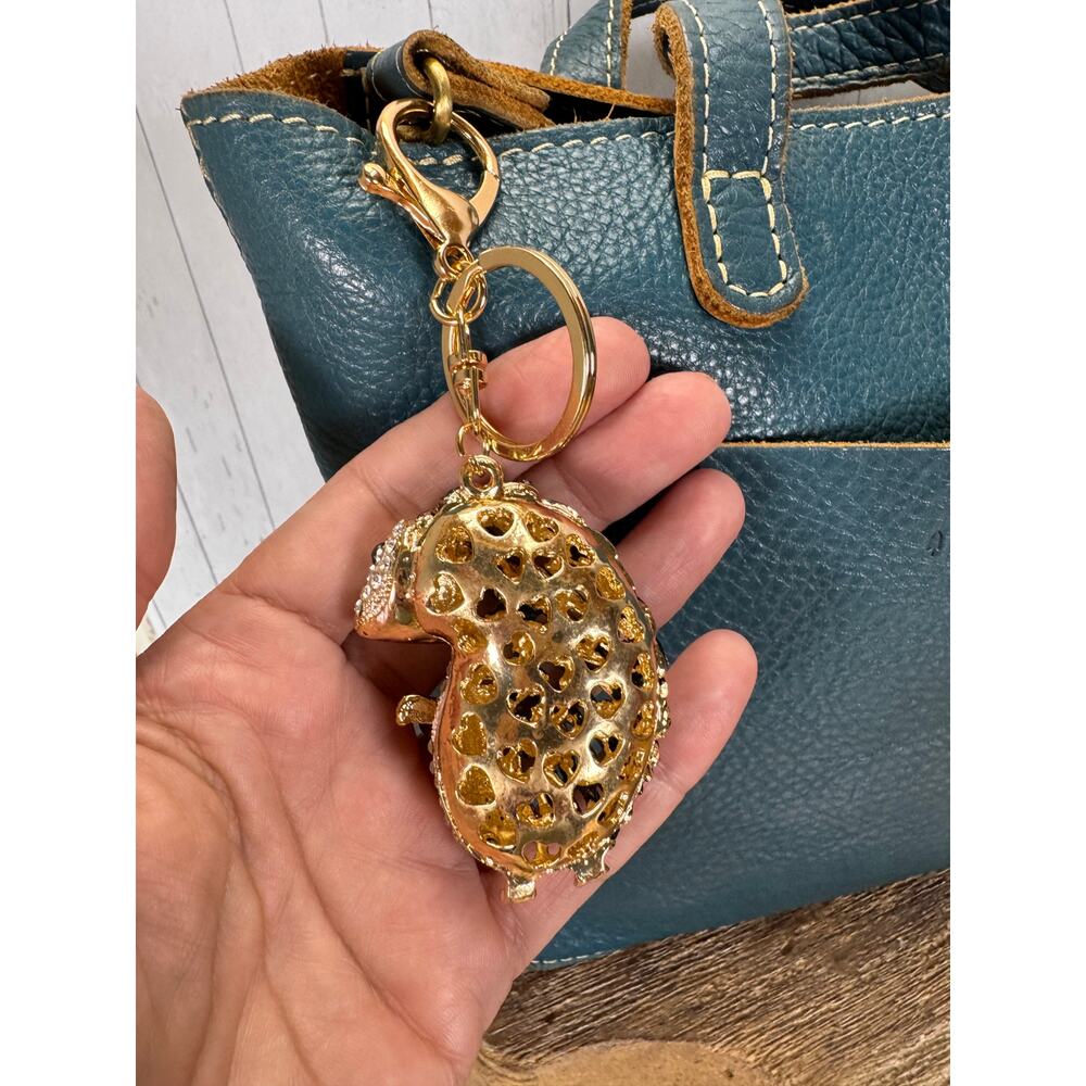 Hedgehog Metal Beaded Purse Charm Hedgehog Cute Accessory - Picture 5 of 5